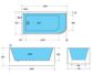 Casey 1400 Gloss White Left Corner Freestanding Bath 1400*725*580mm