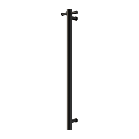 MECCA 240V SINGLE VERTICAL HEATED TOWEL RAIL MATTE BLACK