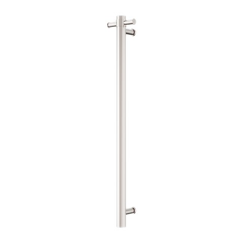 MECCA 240V SINGLE VERTICAL HEATED TOWEL RAIL BRUSHED NICKEL