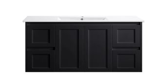 Sophie 1200 Matte BLACK Wall Hung Vanity