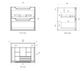 Byron 600x460x550 Wall Hung  Black Oak Cabinet Only