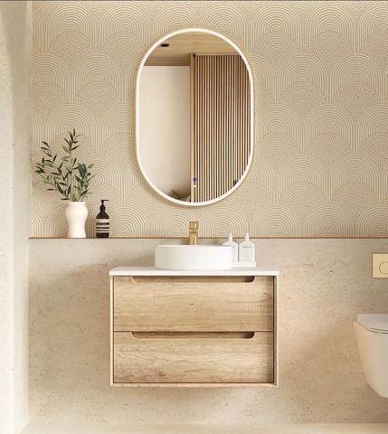 Byron 750x460x550 Wall Hung  Natural Oak Cabinet Only