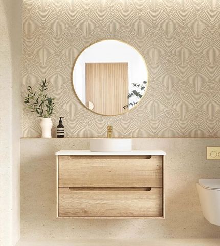 Byron 900x460x550 Wall Hung  Natural Oak Cabinet Only