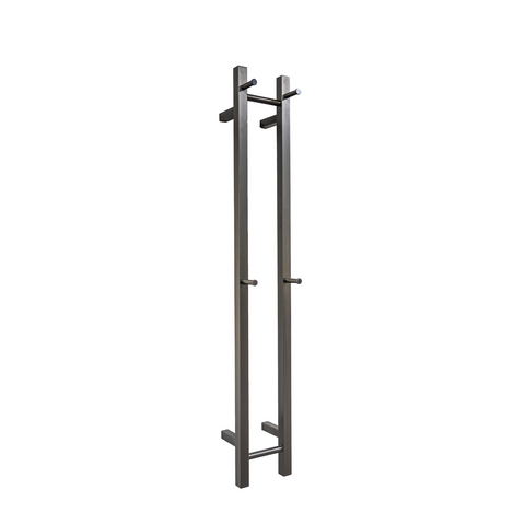 V2 Gun Metal Vertical Heated Towel Rail 2 Bars