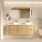 Byron Fluted 1500mm Four Drawer Double Woodland Oak Wall Hung Vanity