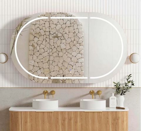 LED Bondi 1500(W)x900(H) Natural Oak Shaving Cabinet - Premium Edition