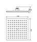 ABS Square Chrome 230mm Shower Head