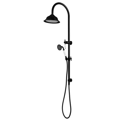 Bordeaux Matte Black Twin Shower on Rail