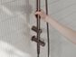 MECCA CARE 25MM GRAB RAIL 900MM TWIN SHOWER SET BRUSHED BRONZE
