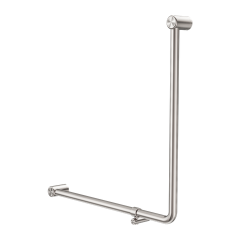 MECCA CARE 32MM 90 DEGREE BENT TUBE GRAB RAIL 750X750MM BRUSHED NICKEL