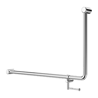 MECCA CARE 32MM DDA 90 DEGREE BENT TUBE GRAB RAIL 600X1000MM WITH TOILET ROLL HO