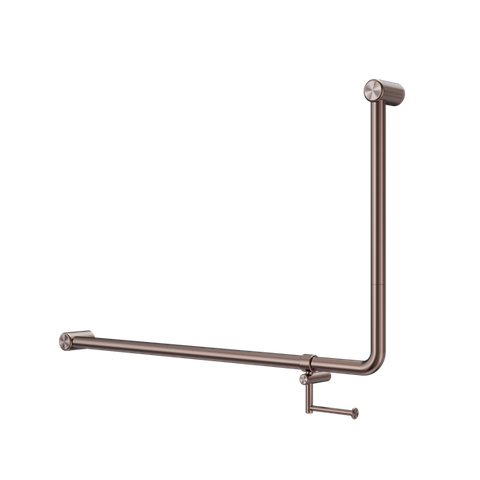 MECCA CARE 32MM DDA 90 DEGREE BENT TUBE GRAB RAIL 600X1000MM WITH TOILET ROLL HO