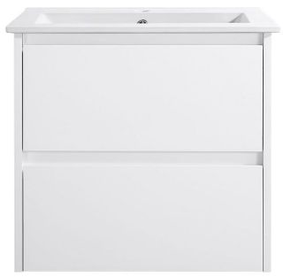 Amber 600 Gloss White Wall Hung Vanity