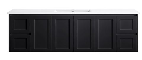 Sophie 1800 Matte BLACK Wall Hung Vanity