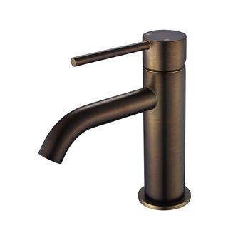 Star Minii Basin Mixer Curved Spout Electroplated Antique Brass