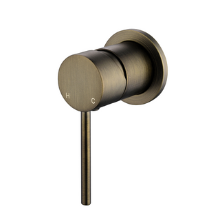 Star Mini Antique Brass Shower Mixer 60mm Back Plate