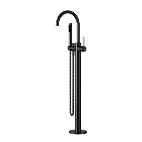 Star Mini Freestanding Bath Mixer With Handshower Electroplated Matt Black
