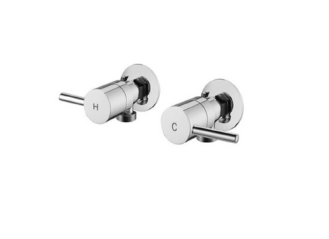Washing Machine Stops Round Quarter Turn Electroplated Chrome