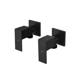 Washing Machine Stops Square Quarter Turn Electroplated Matt Black