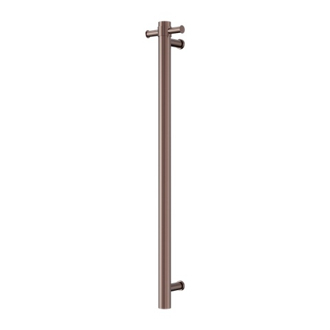 MECCA 240V SINGLE VERTICAL HEATED TOWEL RAIL BRUSHED BRONZE
