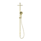 MECCA CARE 25MM GRAB RAIL 900MM TWIN SHOWER SET BRUSHED GOLD