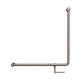 MECCA CARE 32MM 90 DEGREE BENT TUBE GRAB RAIL 750X750MM WITH TOILET ROLL HOLDER