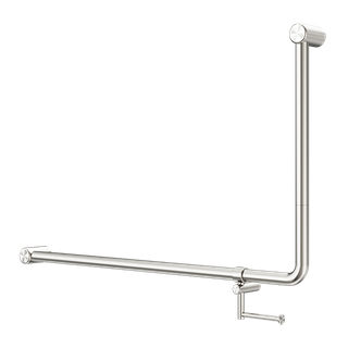 MECCA CARE 32MM DDA 90 DEGREE BENT TUBE GRAB RAIL 600X1000MM WITH TOILET ROLL HO