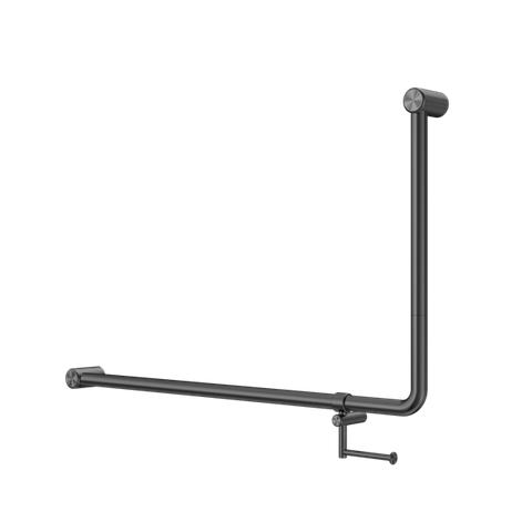 MECCA CARE 32MM DDA 90 DEGREE BENT TUBE GRAB RAIL 600X1000MM WITH TOILET ROLL HO