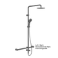 MECCA CARE 32MM T BAR GRAB RAIL 1100X750MM TWIN SHOWER SET GUN METAL