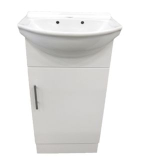 Mini Semi Recessed Gloss White Vanity 450x350x890