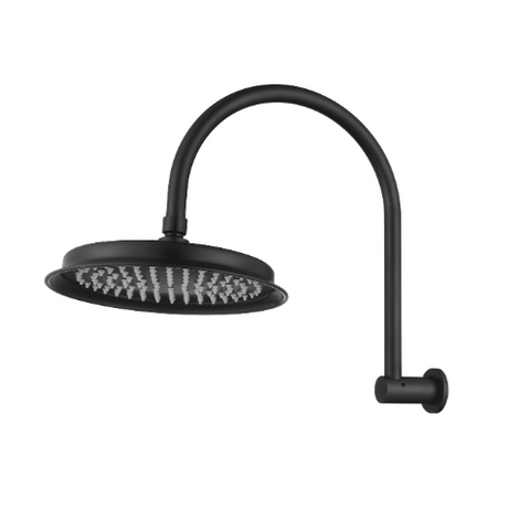 Montpellier Shower Arm & Head Electroplated Matt Black