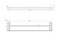 Nova Electroplated Brushed Chrome Double Towel Rail 600mm