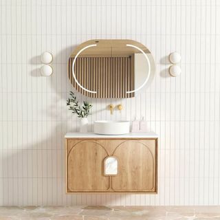 Laguna Mark II 900mm Woodland Oak Wall Hung Vanity
