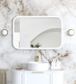 LED Newport 900(H)x600(W) White Metal Frame Mirror- Install Horizontal or Vertic