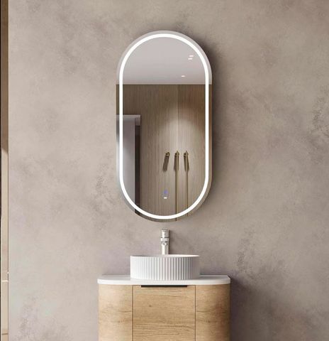 LED Noosa 900(H)x450(W) Natural Oak Shaving Cabinet - Premium Edition