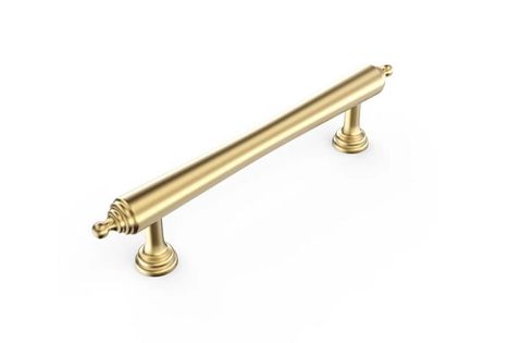 Heirloom - 140mm Brushed Brass Handle (Premium Solid Brass Construction)