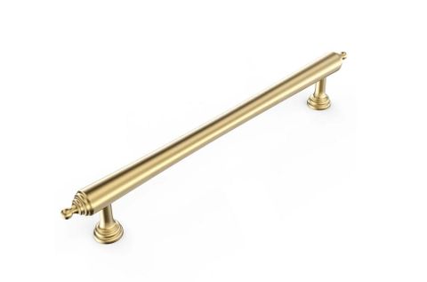 Heirloom - 202mm Brushed Brass Handle (Premium Solid Brass Construction)