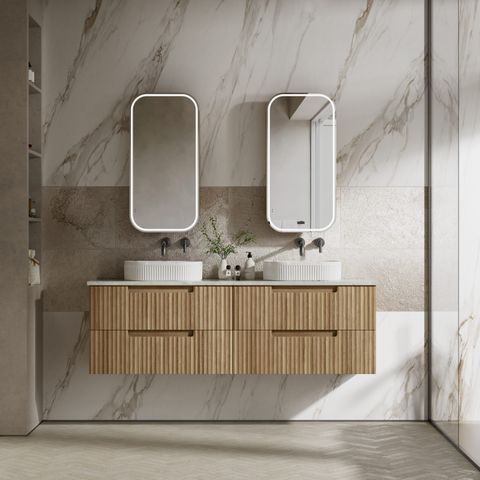 Lovina 1800 Double Bowl Tier Wall Hung Vanity Cab Only