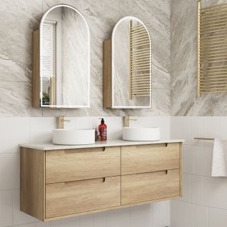 Moreno Wall Hung Vanity Cab Only 1500mm Double