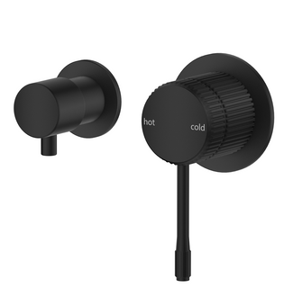 Mica Fluted Sideways Shower Mixer Diverter - Black