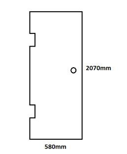 Frameless Door 580x2070x10mm Tempered Glass Panel (includes strips)