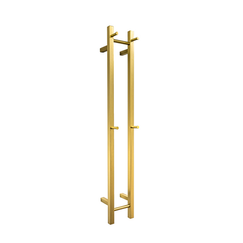 V2 Gold Vertical Heated Towel Rail 2 Bars