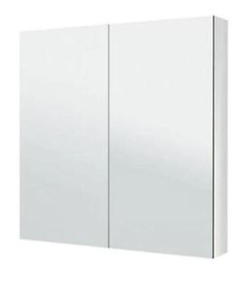 600 Pencil Edge Matte WHITE Mirror Cabinet (720 Height)