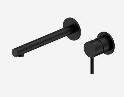 Dolce II Wall Basin/Bath Mixer Separate Back Plate Matte Black