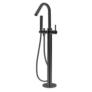 Star Black Freestanding Bath Spout with Shower