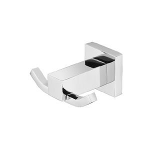 Savanna Square Chrome Robe Hook Double