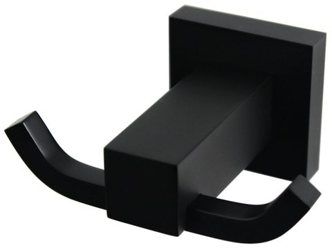 Savanna Square Black Robe Hook Double