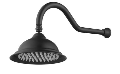 Bordeaux Matte Black Shower Head and Arm