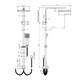 Renovator Square Chrome Combination Shower Rail Set