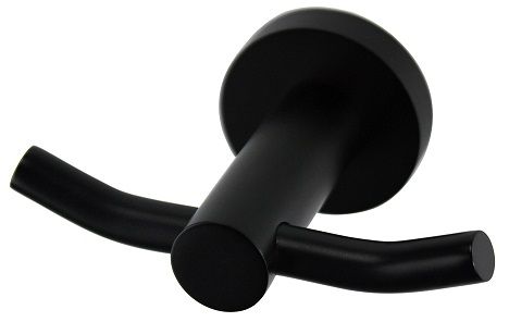 Ramsay Round Black Robe Hook Double